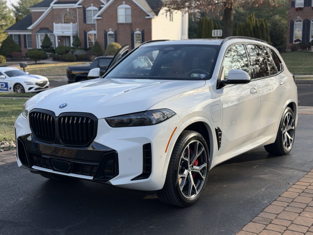White BMW X5 delivered to a Pennsylvania driveway